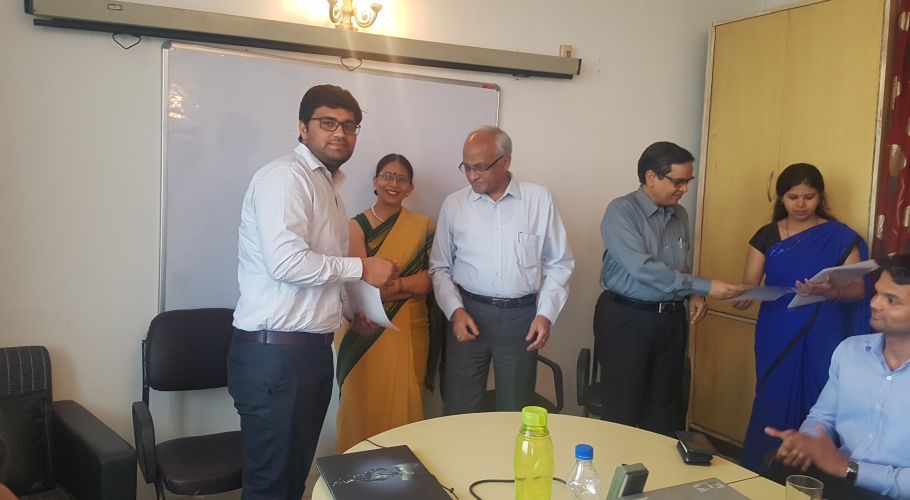 Sh. Anit Yadav from Central Warehousing Corporation recieving his certificate after attending the RSFTM Program of CILT from 30 Apr - 04 May 2018